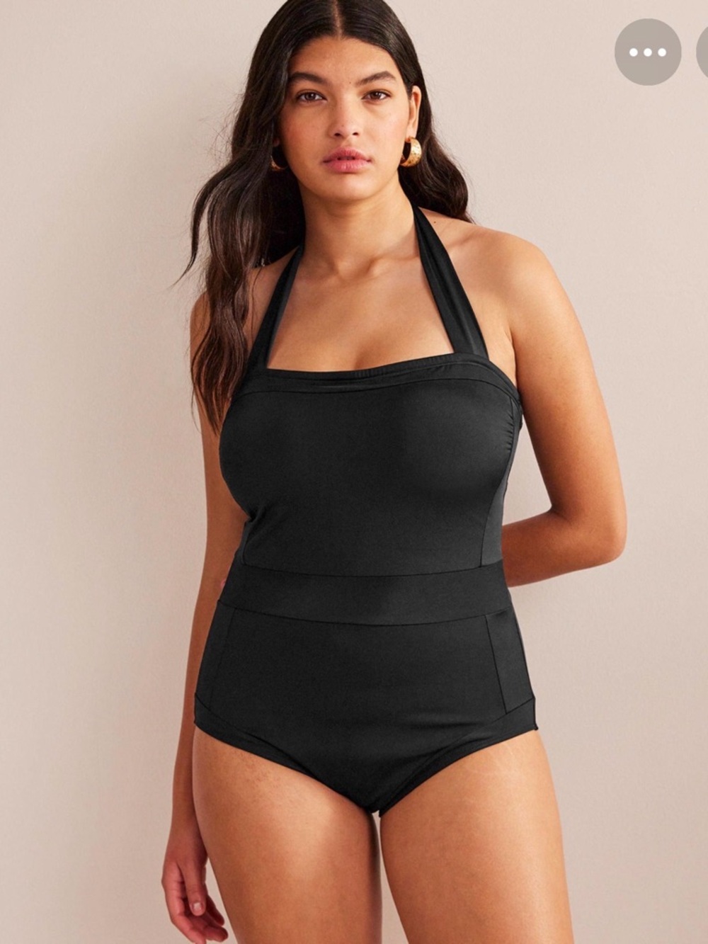 Boden Santorini Black Halter Swimsuit One Piece Size 16 Plus